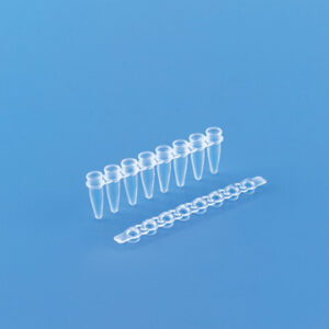 PCR 0.2ML 8-Strip Tube With Separate Cap, Clear Tube, Flat Cap Clear