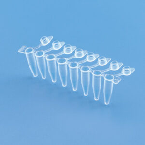 PCR 0.2ML 8-Strip Tube With Separate Cap, White Tube, Flat Cap Ultra Clear